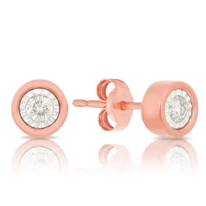 0.10ct TW Diamond Stud Earrings in 9ct Rose Gold