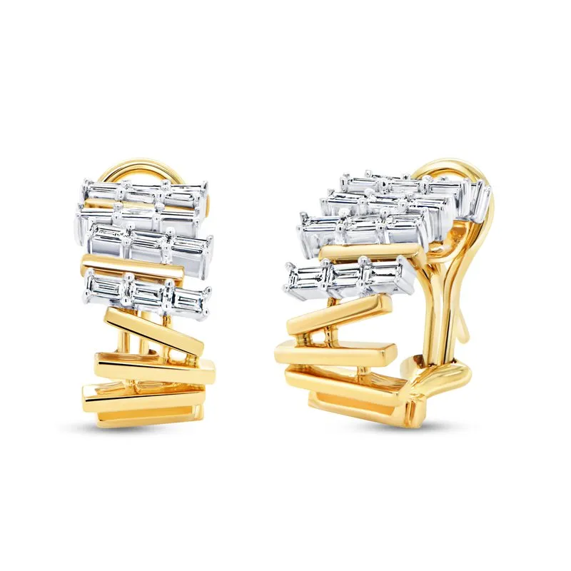 0.90ctw Baguette Diamond Huggie Earrings