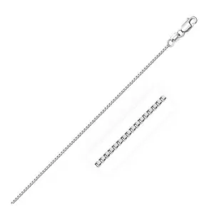 10k White Gold Classic Box Chain 0.8mm, size 16''