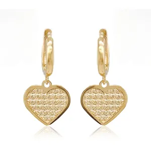 14k Gold Diamond Cut Heart Earring