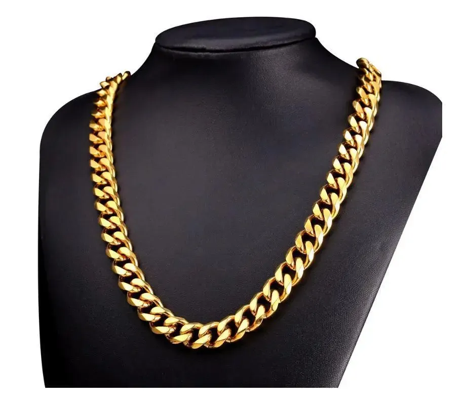 14K Yellow Gold-Plated Cuban Chain Trio - Luxe Brass Jewelry Collection