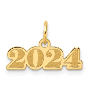 14K Yellow Gold Satin & Polished Horizontal 2024 Charm, Unisex Design