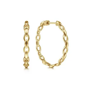 14KY Chain Hoop Earrings