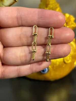 18K Gold Hardware Dangling Earrings