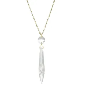 1928 Jewelry Icicle Dreams Crystal Pendant Necklace 30"