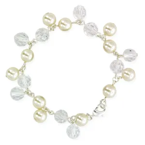 1928 Jewelry Multi Beaded Crystal & White Faux Pearl Bracelet