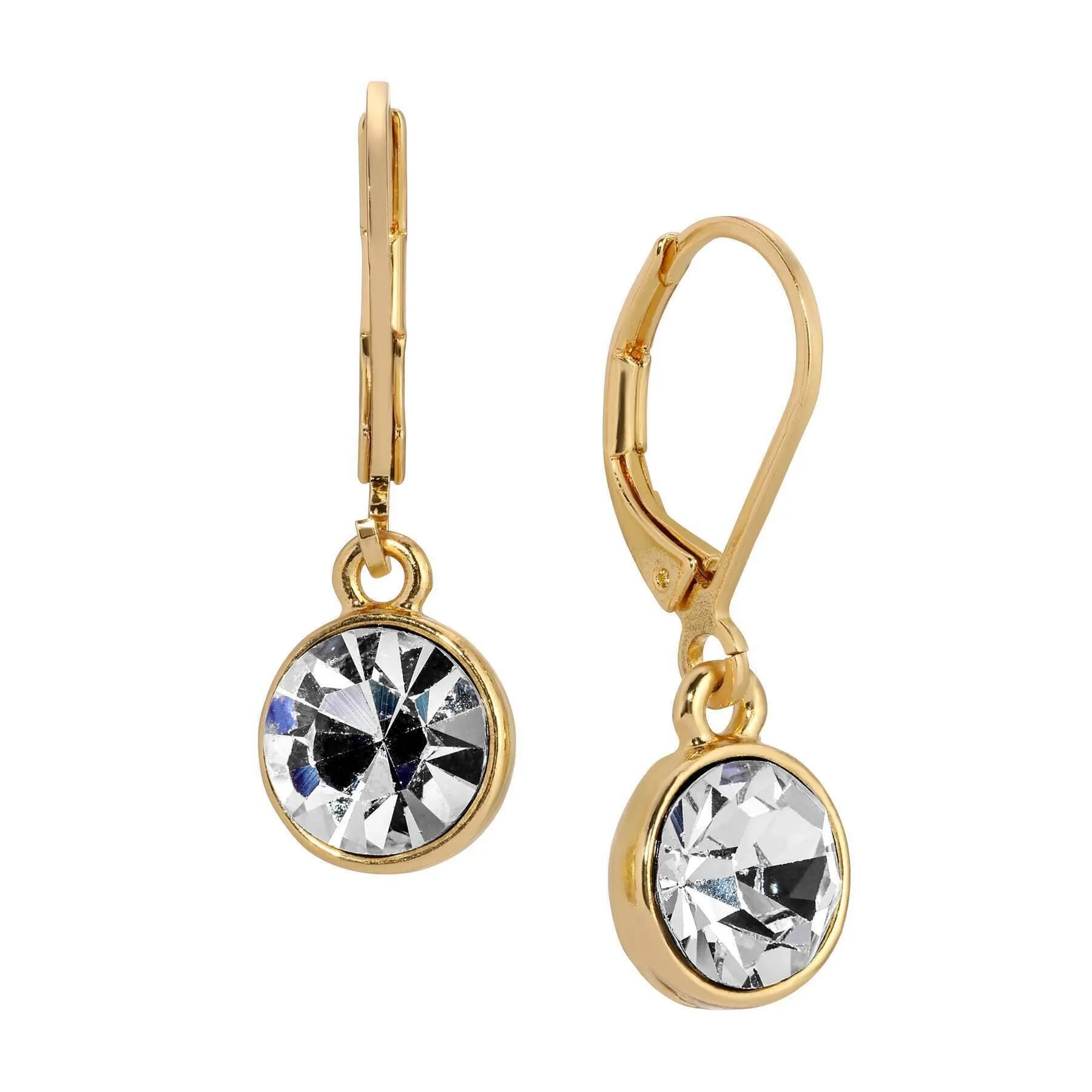 1928 Jewelry Round Crystal Dainty Drop Earrings