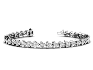 2.50-5.50 CT Round Cut Lab Grown Diamonds - Diamond Bracelet