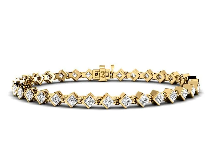 2.75-5.00 CT Princess Cut Lab Grown Diamonds - Diamond Bracelet