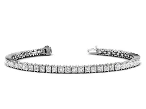 4.00-13.50 CT Princess Cut Lab Grown Diamonds - Tennis Bracelet