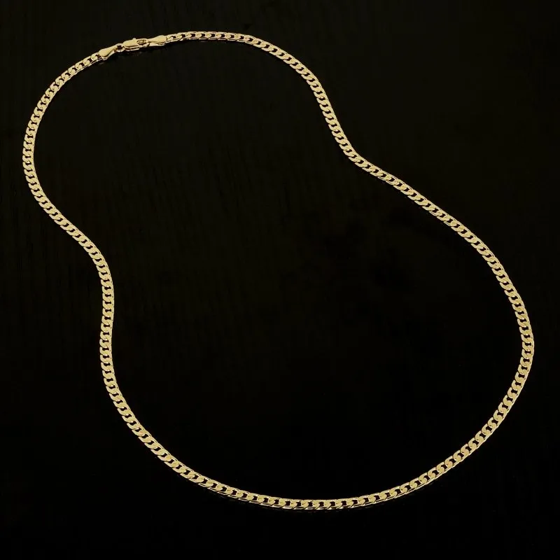 4mm Gold Filled Bonded Cuban Curb Chain Classic 16/20/30 Inch