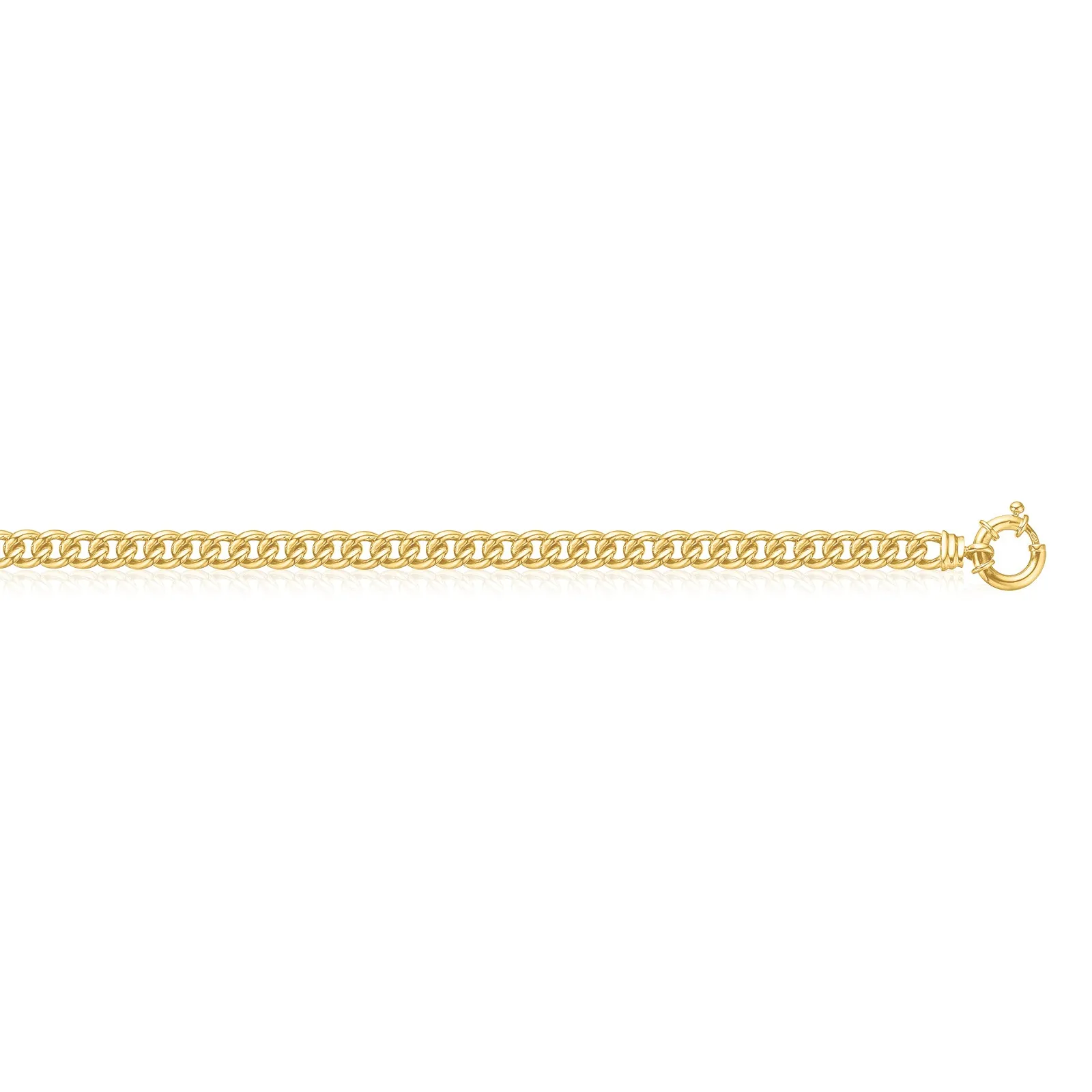 9ct Yellow Gold Silver Filled 19CM Curb Bracelet