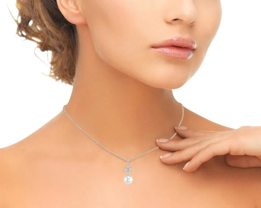 Akoya Pearl & Diamond Lacy Pendant