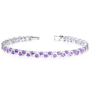 Amethyst Sterling Silver Tennis Bracelet 4.75 Carats