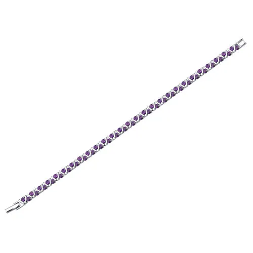 Amethyst Sterling Silver Tennis Bracelet 4.75 Carats