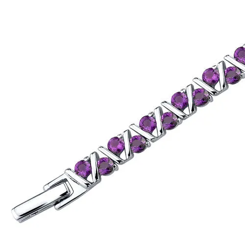 Amethyst Sterling Silver Tennis Bracelet 4.75 Carats