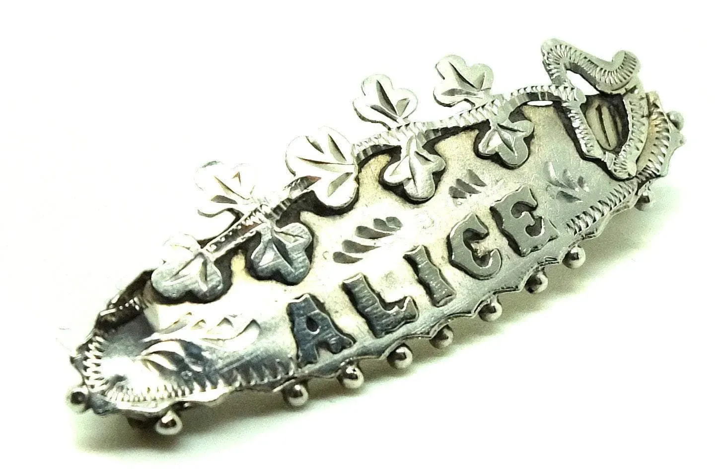 Antique Victorian (1837-1901) 'Alice' Sterling Silver Name Brooch