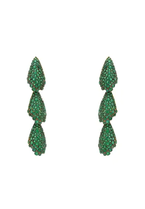 Arabelle Emerald Green Earrings Gold