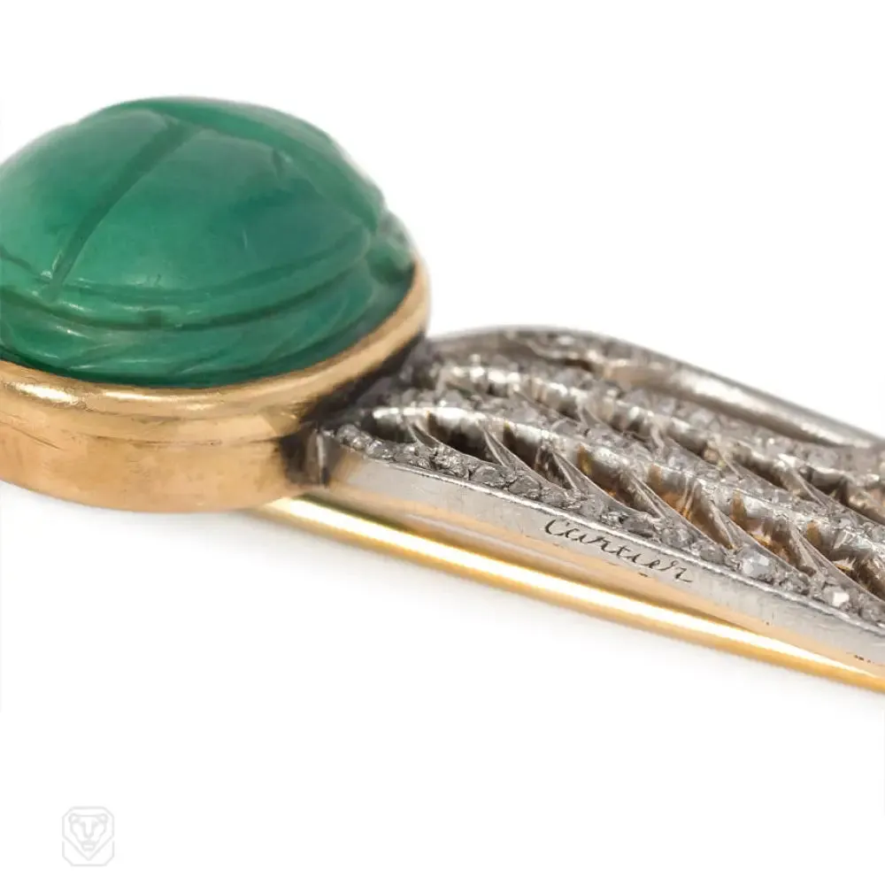 Art Deco Egyptian Revival scarab brooch, Cartier