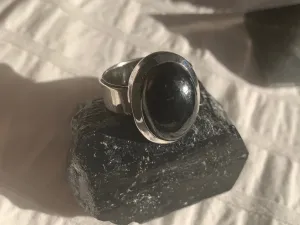 Black Tourmaline Naevia Ring - Oval