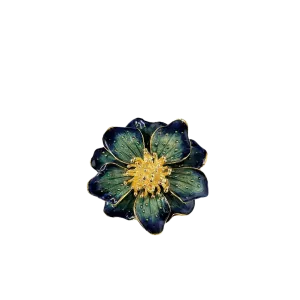 Blue Enamel Flower Pin