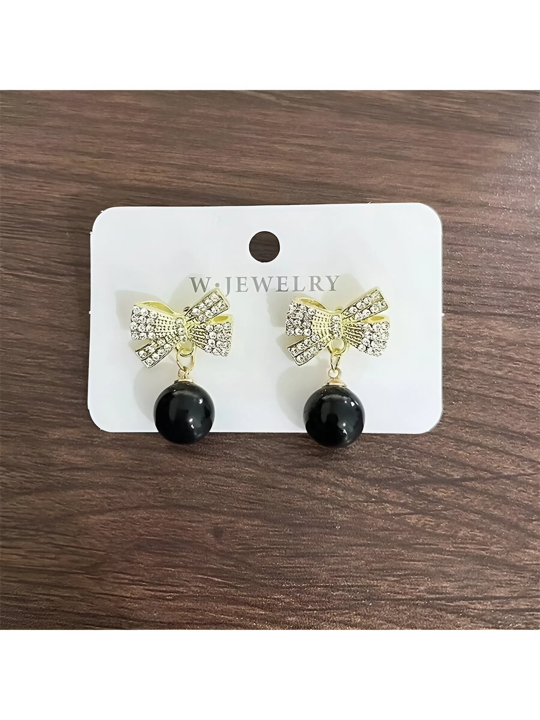 Bowknot, Bead, and Rhinestone Decor Stud Earrings - Perfect for Parties