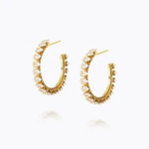 Caroline Svedbom Crystal Navette Loop  Earrings