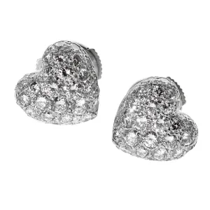 Cartier Heart Diamond White Gold Earrings