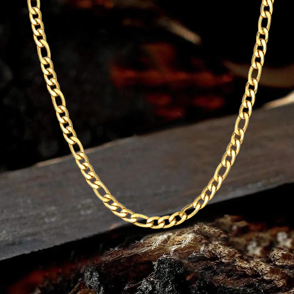 Classic Cuban Stainless Steel Figaro Chain