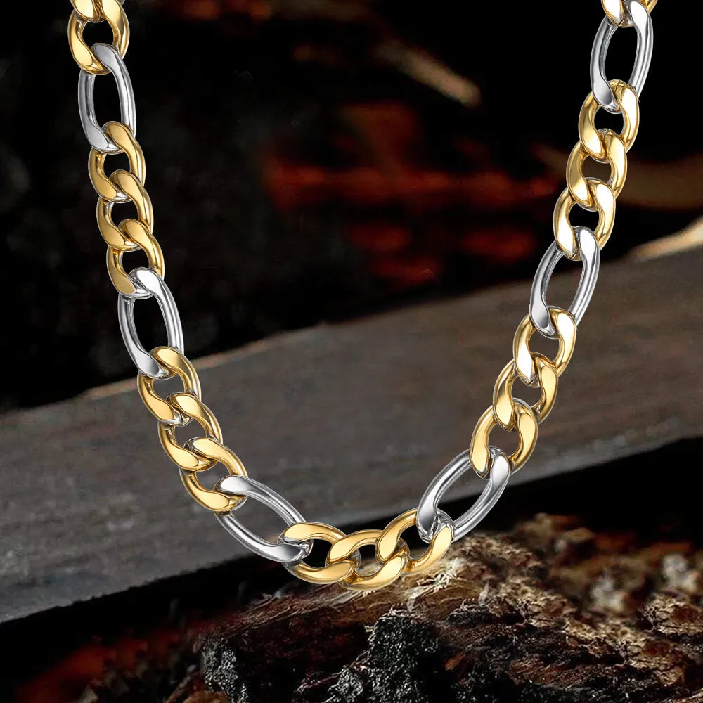 Classic Cuban Stainless Steel Figaro Chain