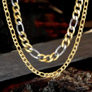 Classic Cuban Stainless Steel Figaro Chain