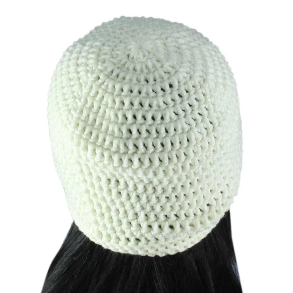 Creamy Ivory Crochet Beanie Hat Medium/Large - JMCH25ML