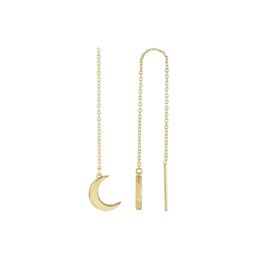 Crescent Moon Threader Earrings