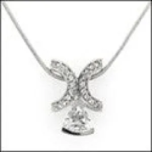 Cubic Zirconia Cz .75 Trillion in Channel Ct Pave Slide Pendant