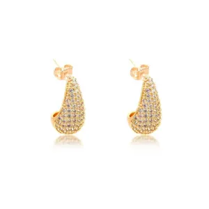 Cz Pave Teardrop Water drop Earrings