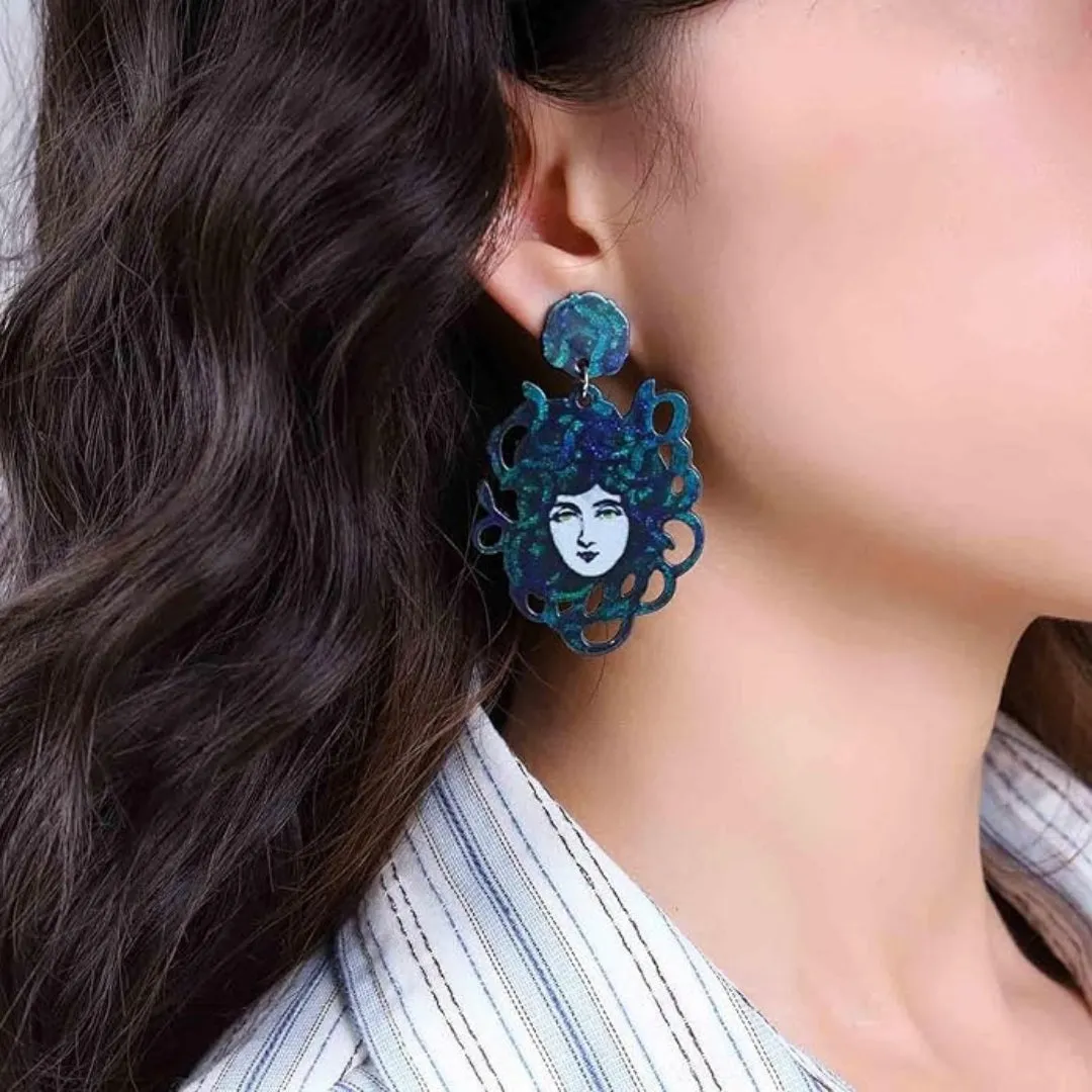 Devil Medusa-Snake Head Acrylic Earrings