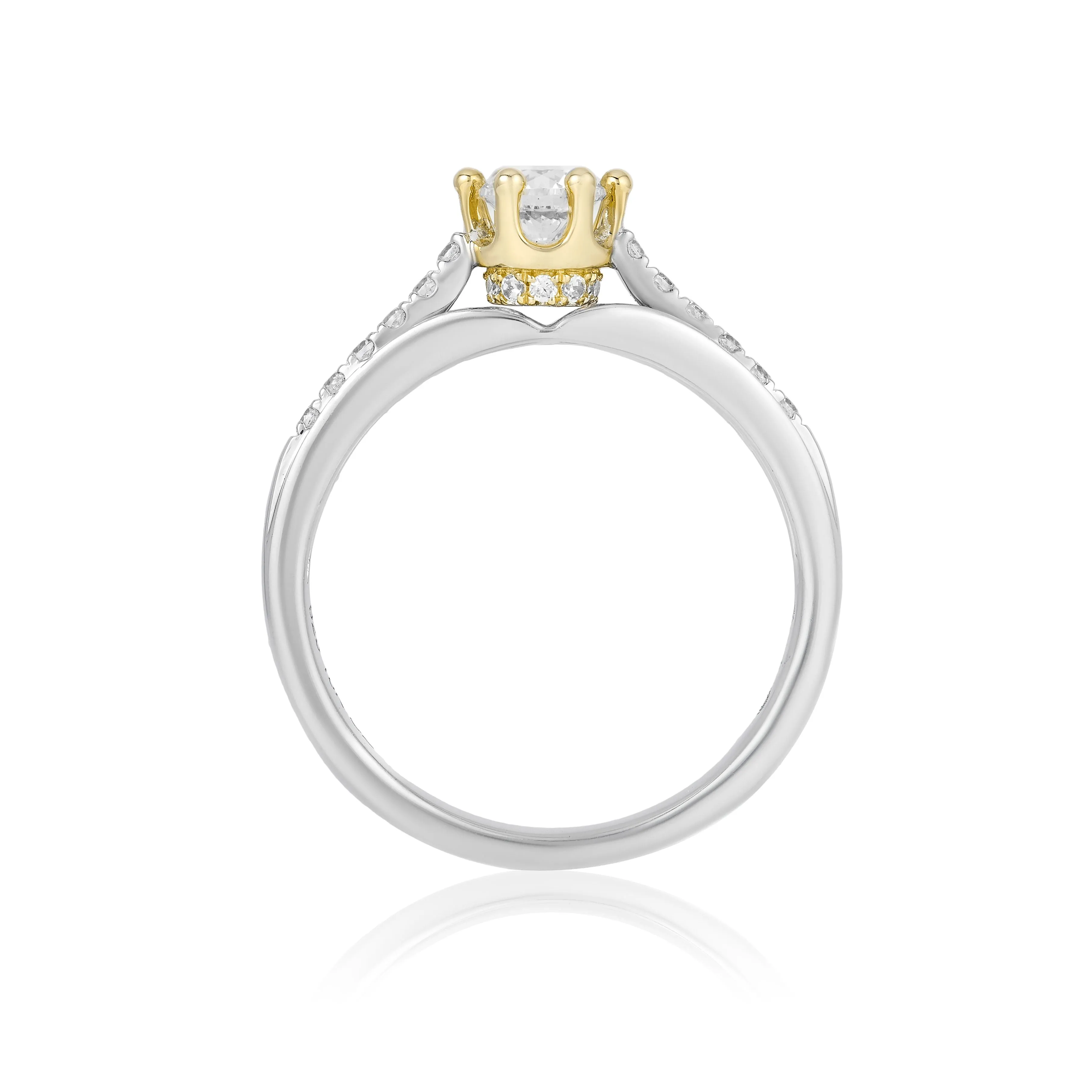 Enchanted Disney Fine Jewelry 14K White Gold and Yellow Gold 1/2 CTTW Crown Engagement Ring