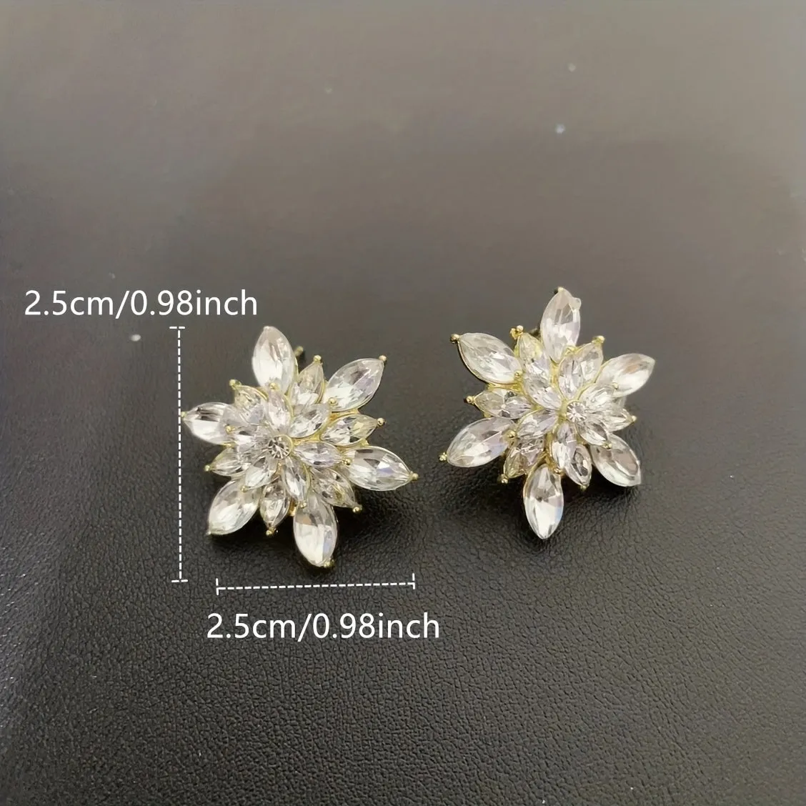 Exquisite Sunflower Stud Earrings Luxurious Sparkle for Romantic Celebrations