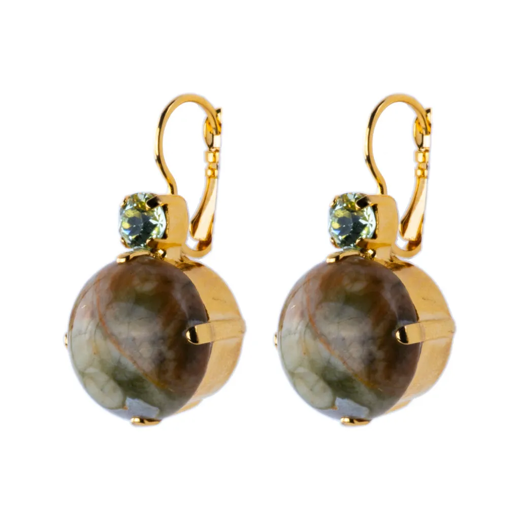 Extra Luxurious Double Stone Leverback Earrings in "Terra" *Custom*