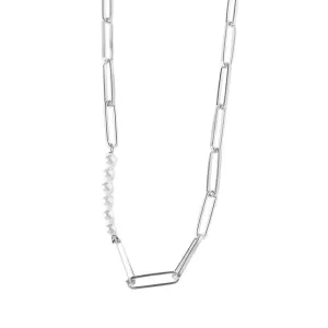 Fashion Jewelry Simple Temperament Necklace for Women  with Pearls in Silver Color