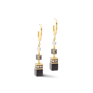 GeoCUBE® Precious statement earrings gold-black