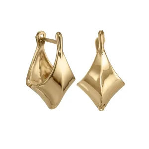 Gold Edgy Huggie Earrings