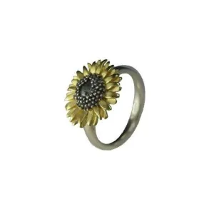 Gold medium sunflower ring size N