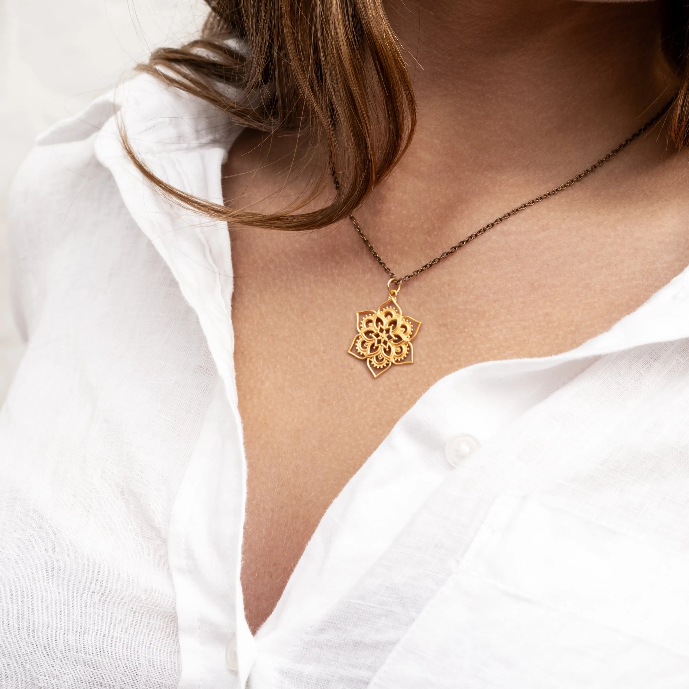 Gold Vinyasa Mandala Necklace