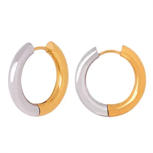 Golden Circle Drop Earrings - Luxe Titanium Steel Design for Women