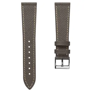 Hand-Stitched Textured Italian Leather Watch Strap - Alpine Earth