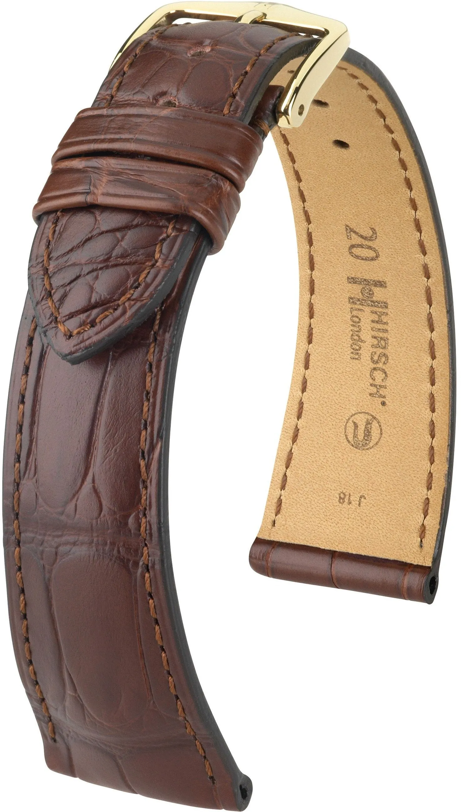 Hirsch London Large Brown Matt Leather Strap