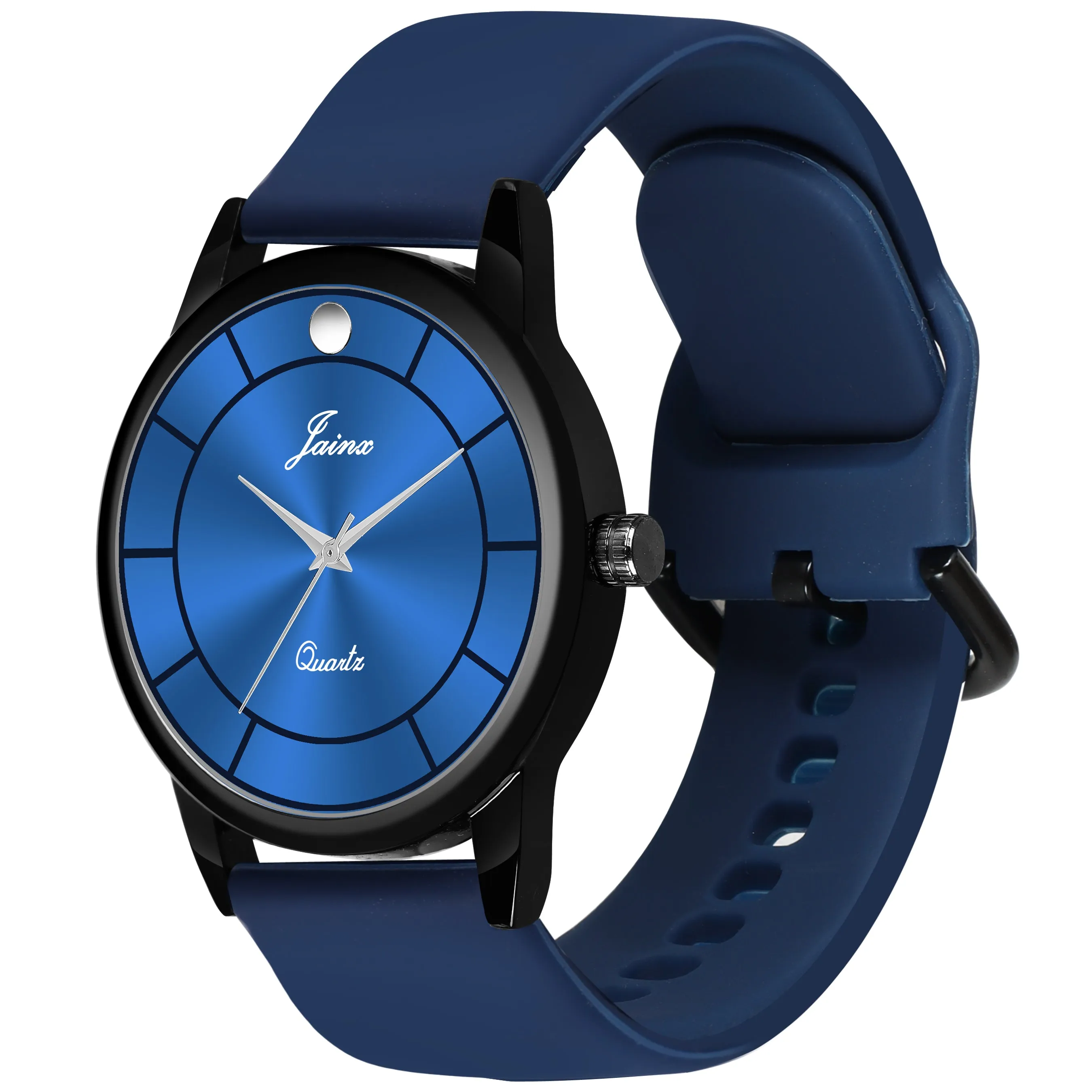 Jainx Blue Silicone Band Analog Watch - For Men JM7164