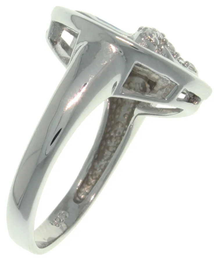 Jewelry Trends Sterling Silver Created Opal and CZ Southwestern Eagle In Flight Ring Whole Sizes 6 - 11