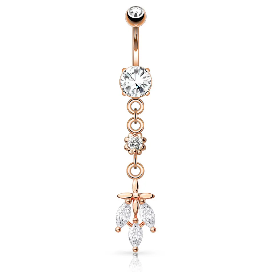 Jungle Journey Belly Bar with Rose Gold Plating